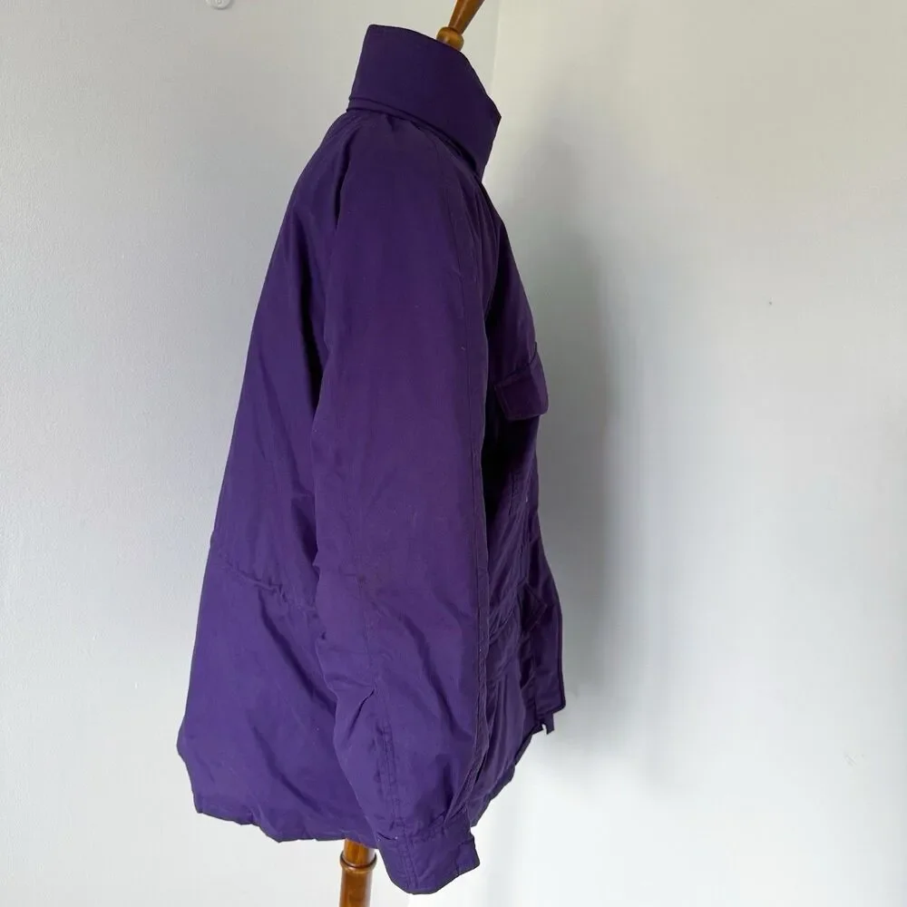 Vtg Eddie Bauer Goose Down Snowline Parka Coat Women's Sz XL Dark Purple Puffer